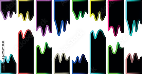 Creative line Gradient Colour Vector Header Border for Banners, Web Frames, and Page Dividers in Website Design