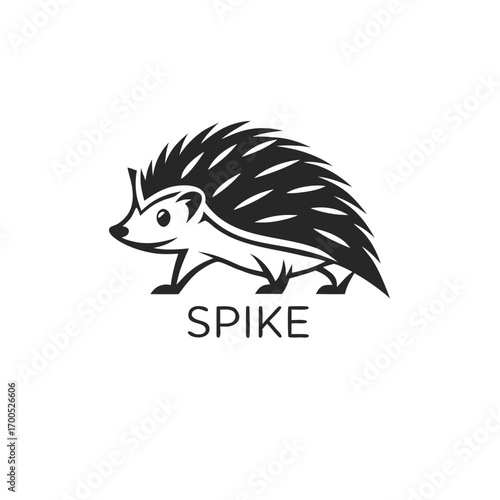 Stylized black and white hedgehog logo with the word spike