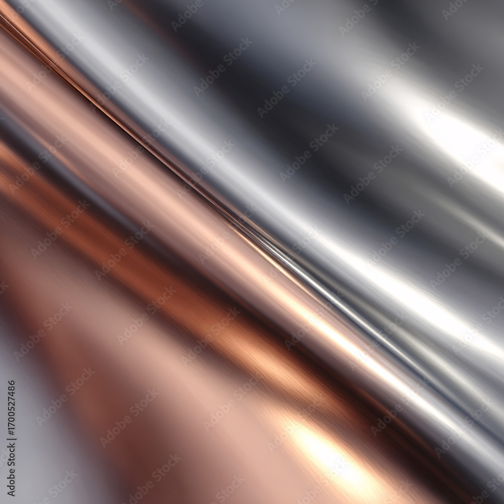 Fototapeta premium Elegant metallic gradient with smooth transitions between silver, copper, and platinum, offering a luxurious and futuristic vibe.