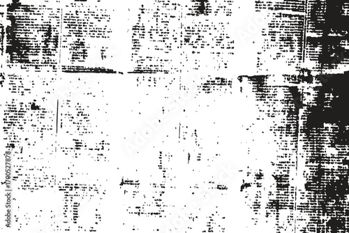 Rough vector Vector newspaper paper grunge texture ink smudges and faded print. black newspaper paper grunge texture. Newspaper with old grunge vintage unreadable paper texture background.
