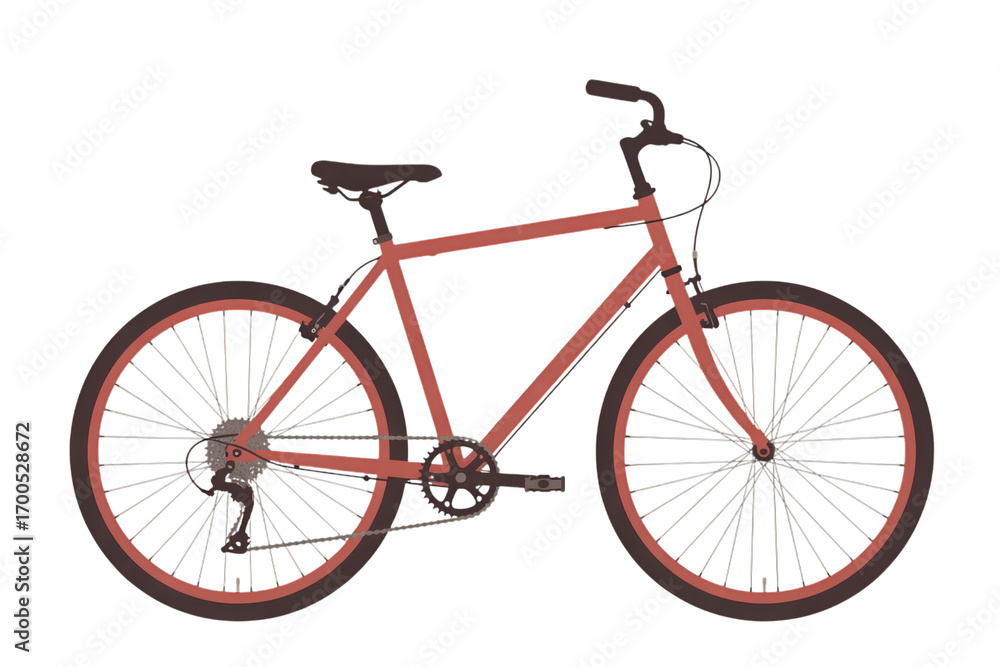 Obraz premium Red Bicycle with Dark Wheels and Frame bike transportation