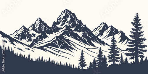 mountain landscape vector illustration	