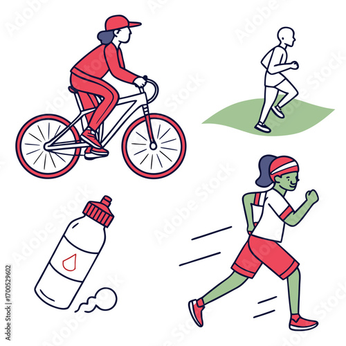 Active Lifestyle Sports and Recreation Icons vector