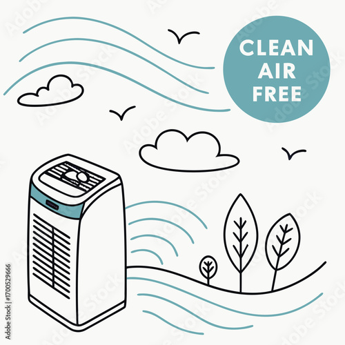 Air Purifier With Clean Air Flow And Nature Elements
