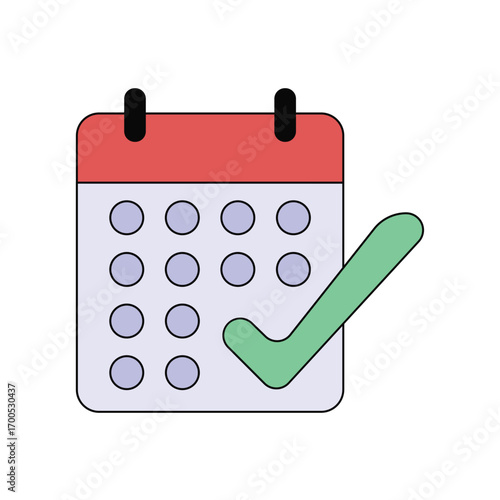 Calendar event marked as completed or scheduled task reminder