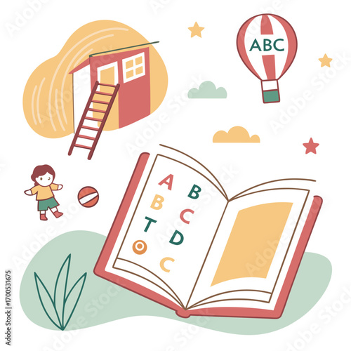 Children's Education and Play Elements book alphabet