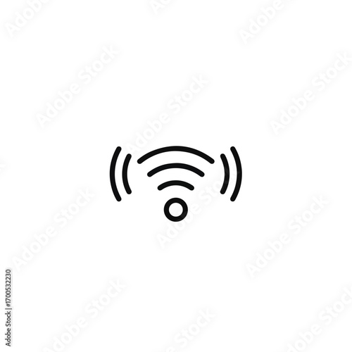 WiFi symbol in minimalistic design with curved signal lines  