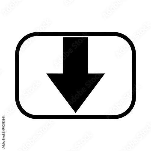 Arrow download button direction interface graphic element silhouette vector illustration