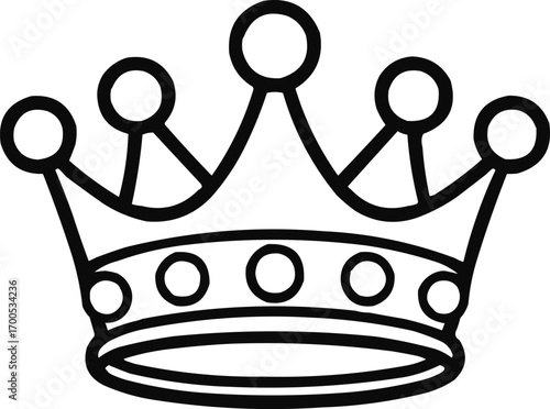 Gold Crown Outline Icon Winner Prize and Award Symbol