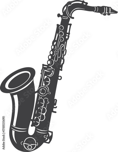 saxophone on white background