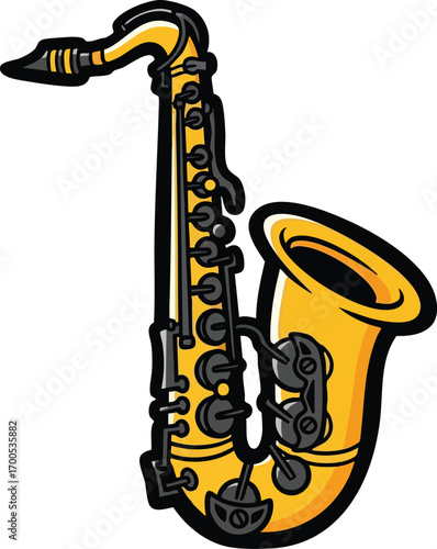 saxophone on white background