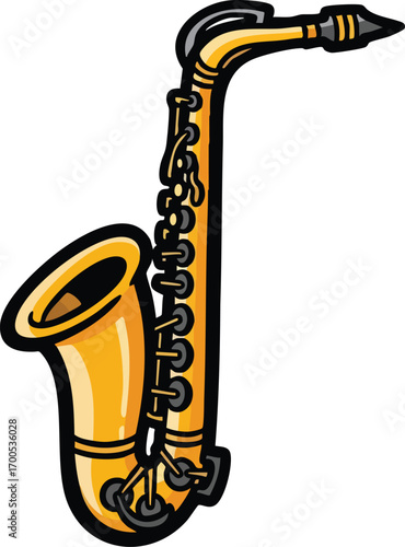 saxophone on white background