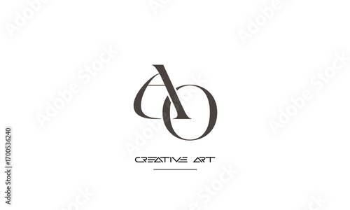 OA, AO, O, A abstract letters logo monogram
