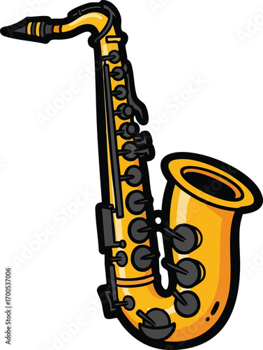 saxophone on white background