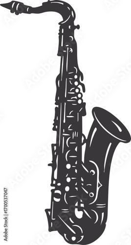 saxophone on white background