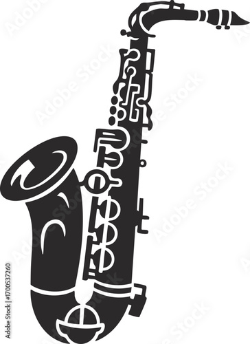 saxophone on white background