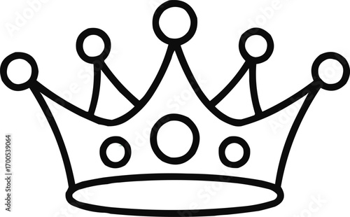 Gold Crown Outline Icon Winner Prize and Award Symbol