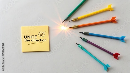 Wallpaper Mural Colorful Pens and Sticky Note with Message on White Background Torontodigital.ca