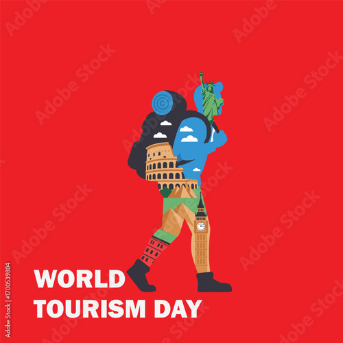 World Tourism Day. around the world concept of World Tourism Day