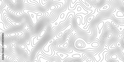 Abstract topographic contours map background. Panorama view gradient multicolor wave curve lines banner background design.