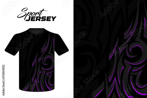 Black e-sports jersey design with a hint of elegant purple, Football uniform mockup for football club vektor.