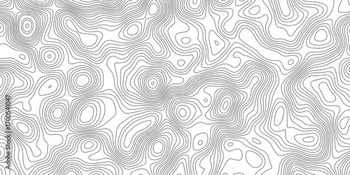 Abstract topographic contours map background. Panorama view gradient multicolor wave curve lines banner background design.