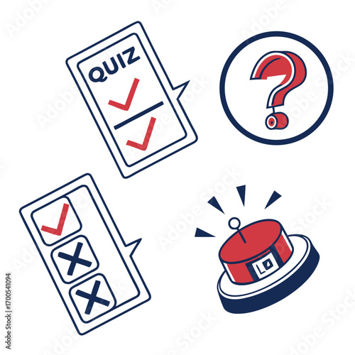 Quiz and game show icons question answer