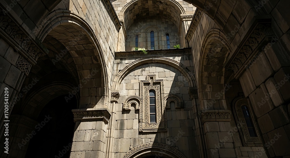 Fototapeta premium Ancient Monastery Stone Archway.