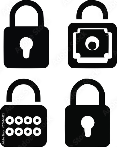Security & Privacy Line Icon Collection  Locked and Unlocked