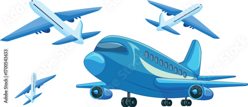 White airplane emoji vector  with wings and engines representing global air travel or flight mode isolated on transparent background
