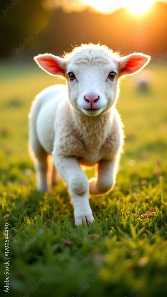 Fototapeta premium lamb in meadow
