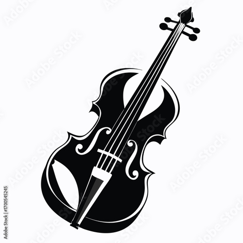 Elegant Monochrome Violin Illustration Music Instrument Graphic Design For Creative Projects and Inspiration