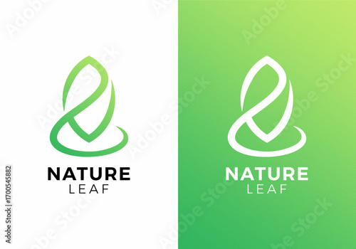 abstract leaf nature water drop logo vector design