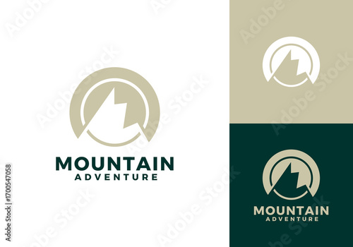abstract mountain adventure logo design vector concept