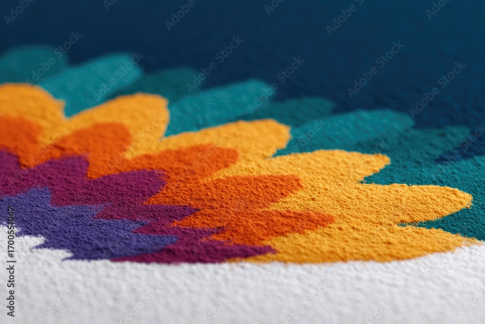 Fototapeta premium Colorful layered patterns create vibrant texture against contras