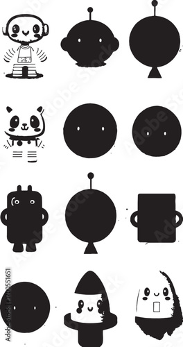 Cute Cartoon Robots and Characters Collection