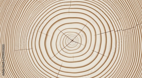 Wallpaper Mural A closeup shows tree rings on a cut wooden surface with cracks radiating outward Torontodigital.ca