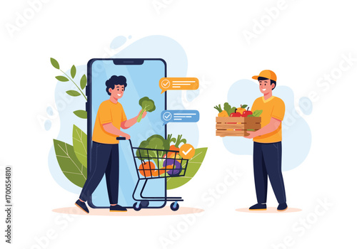 Online grocery shopping app for convenient food delivery service to your home
