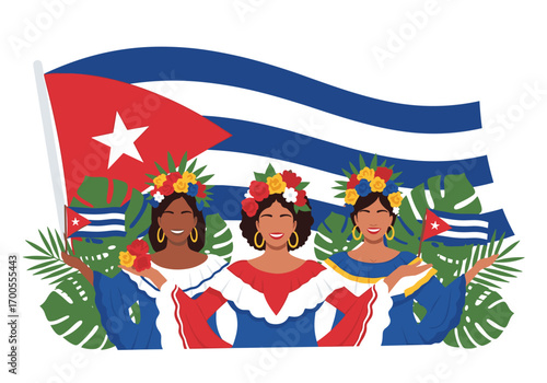 Celebrating cuban culture and its vibrant spirit with beautiful women