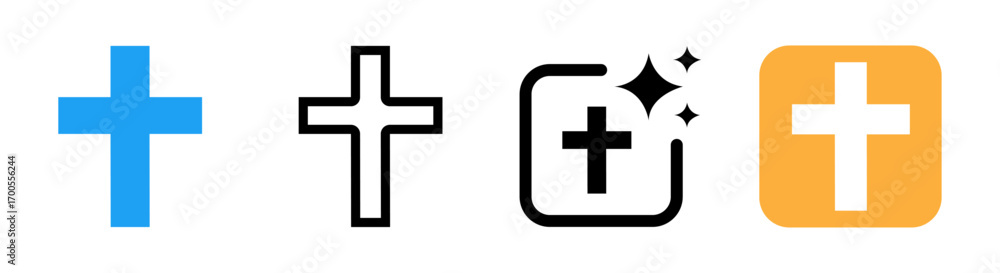 Ilustração vetorial da cruz de Jesus com símbolo cristão e elementos de arte religiosa