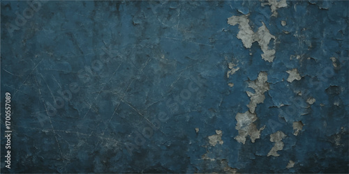 Aged blue grunge wall with a textured, vintage paper pattern