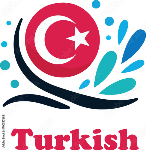 Turkish logo icon vector white background .