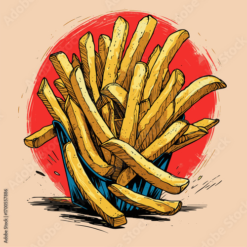 french fries vector