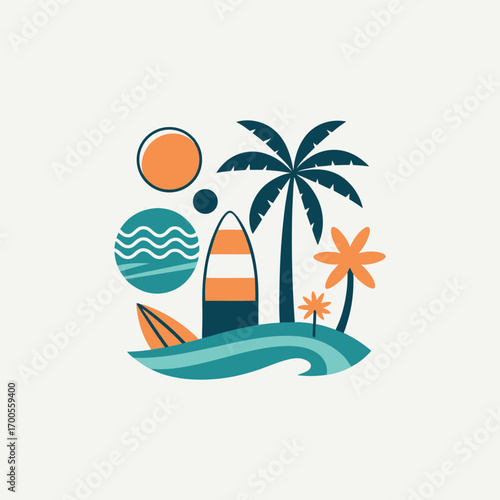 Tropical Vibes: Summer Beach Illustration