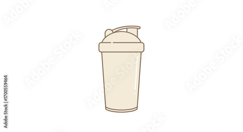 Simple linear protein shaker bottle design on white background