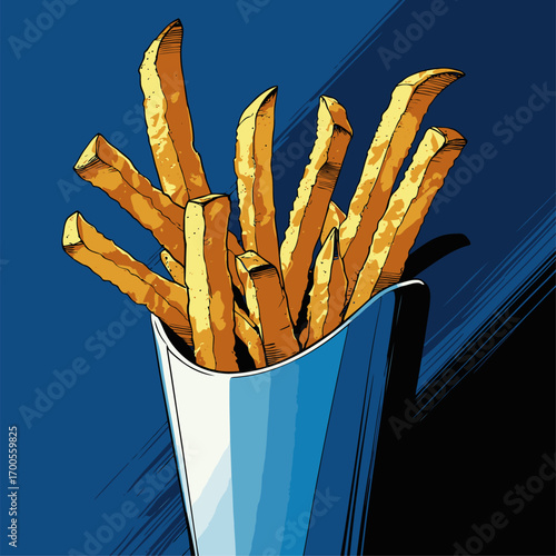 french fries vector