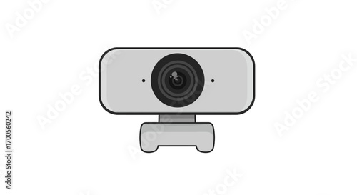 Minimalist webcam drawing on white background