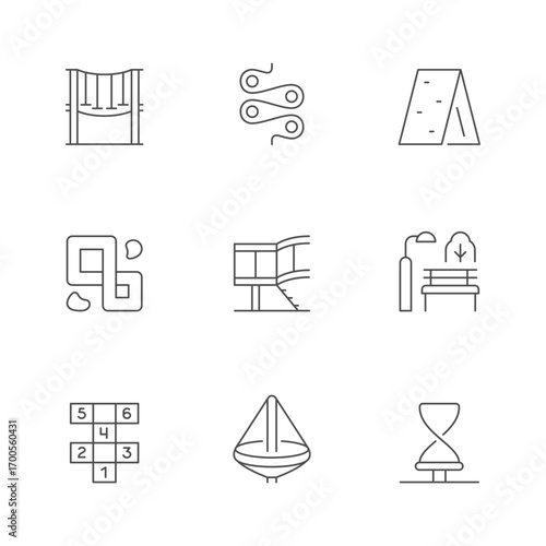 Set line icons of playground