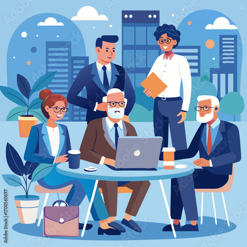 Business Team Meeting Outdoors