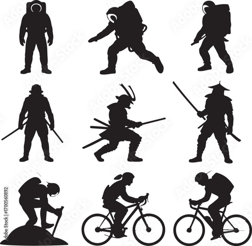 Collection of Human Silhouettes – Sports, Dance, Village Life and Daily Activities Vector Set

Silhouette Vector Bundle of People in Action – Farming, Fitness, Cycling, Yoga, Music and Lifestyle Poses